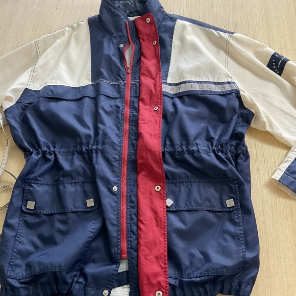 Vintage 90s Perry Ellis Mens XXL Red White Blue Windbreaker  Full Zip Jacket - Picture 7 of 16